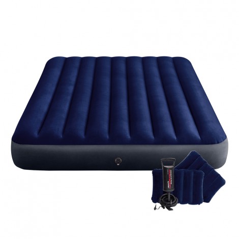 Hard Air Bed-Beam Standard Classic Downy 64765 152x203x25 cm. + 2 cushions and manual pump