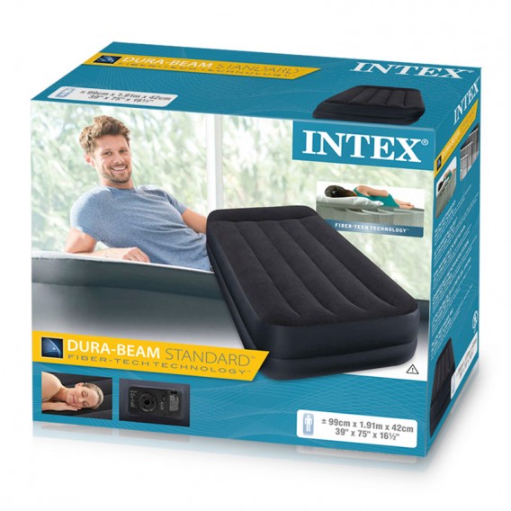 Cama hinchable individual Intex Pillow Rest Raised Bed 64122NP. Medidas: 99x191x42 cm