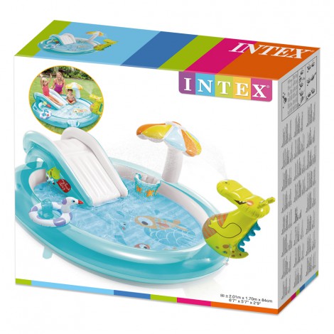 Intex game center with 57165NP slide and sprayer