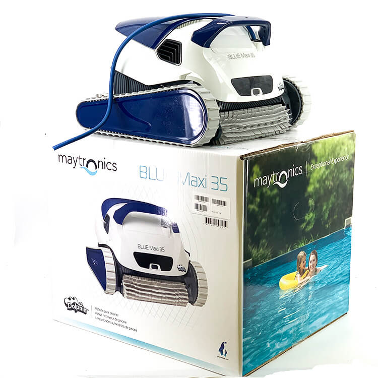 Robot Limpiador Dolphin Blue Maxi 10 Para Piscinas (hasta 8m) - Incluye Carro Y Funda