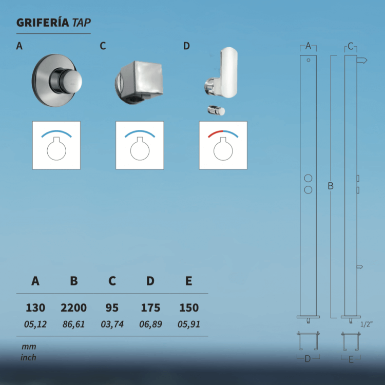 Shower Stainless Steel AQA 86F
