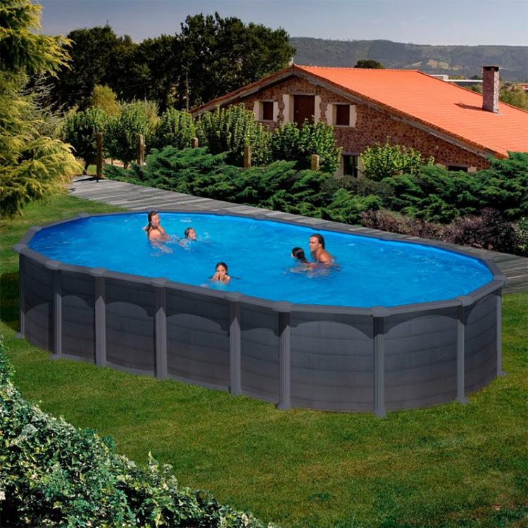 Pool Gre Oval Graphite Imitation Capri