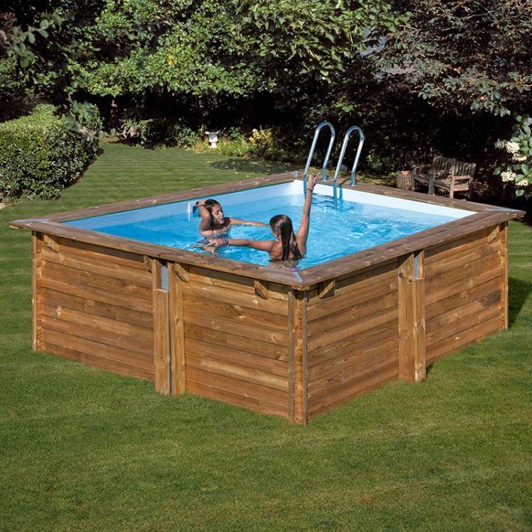 Wooden pool Gre Sunbay Carra squared 305x305x119