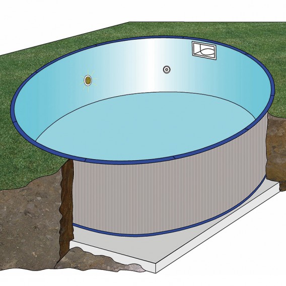 Pool buried Gre Sumatra circular in kit