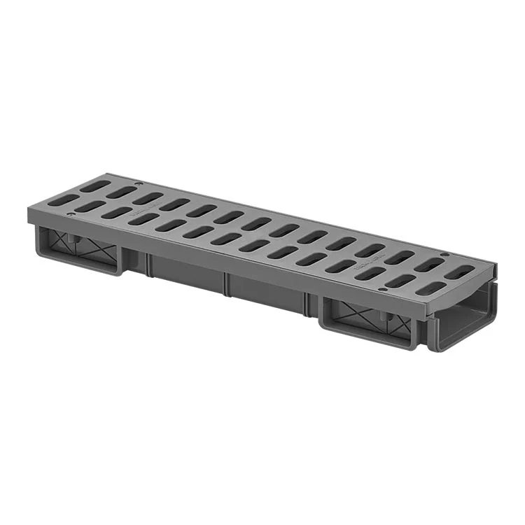 Garagen-Auffangrinne mit PVC-Gitterrost, 500 x 140 x 55 mm