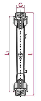 Caudalímetro de metacrilato conexiones PVC roscar hembra