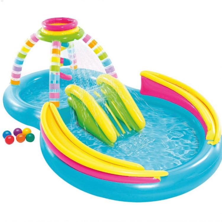 Intex aufblasbares Spielzentrum 2 in 1 mehrfarbig mit Rutsche 56137