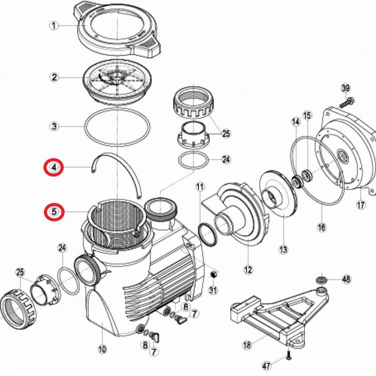Joint D'Arbre De Piscine SPX1500KA PS-2131 Pour Pompes Hayward Power-Flo, Matrix, Série SP1500-1700
