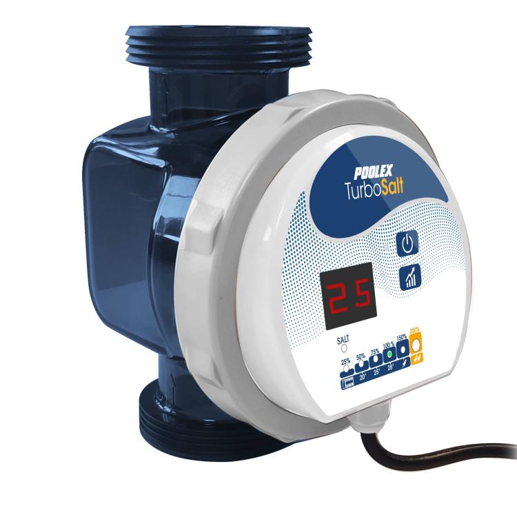 Poolex TurboSalt salt chlorinator with flow and temperature detector