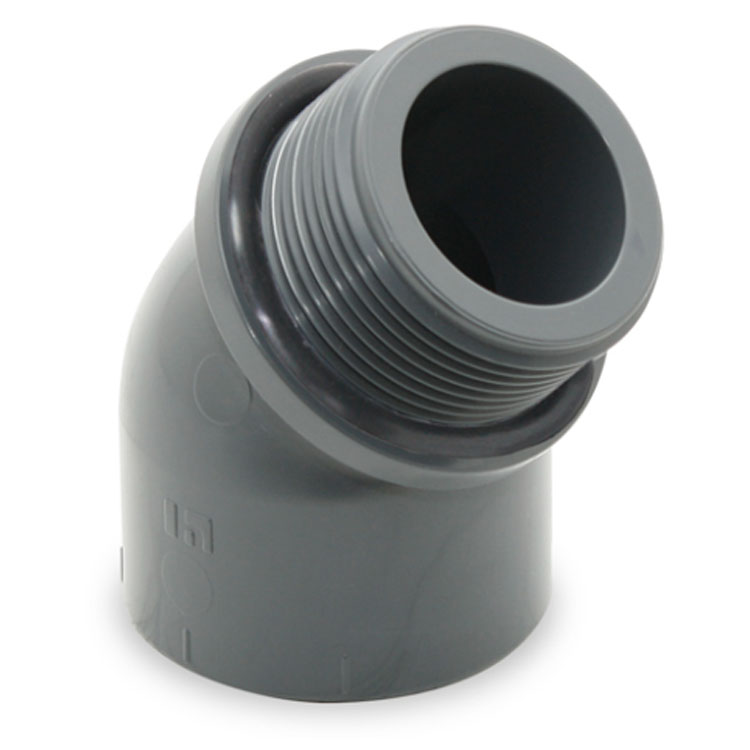 45º elbow female glued and male threaded with gasket