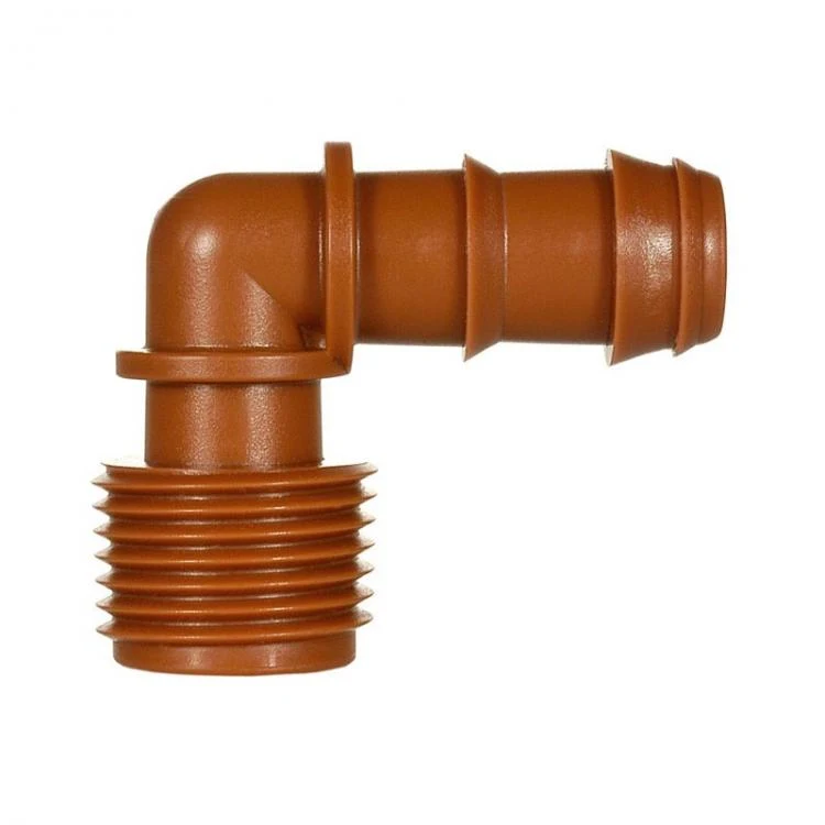 Codo mixto 16 mm. de diámetro rosca macho riego por goteo (bolsa 50 uds)