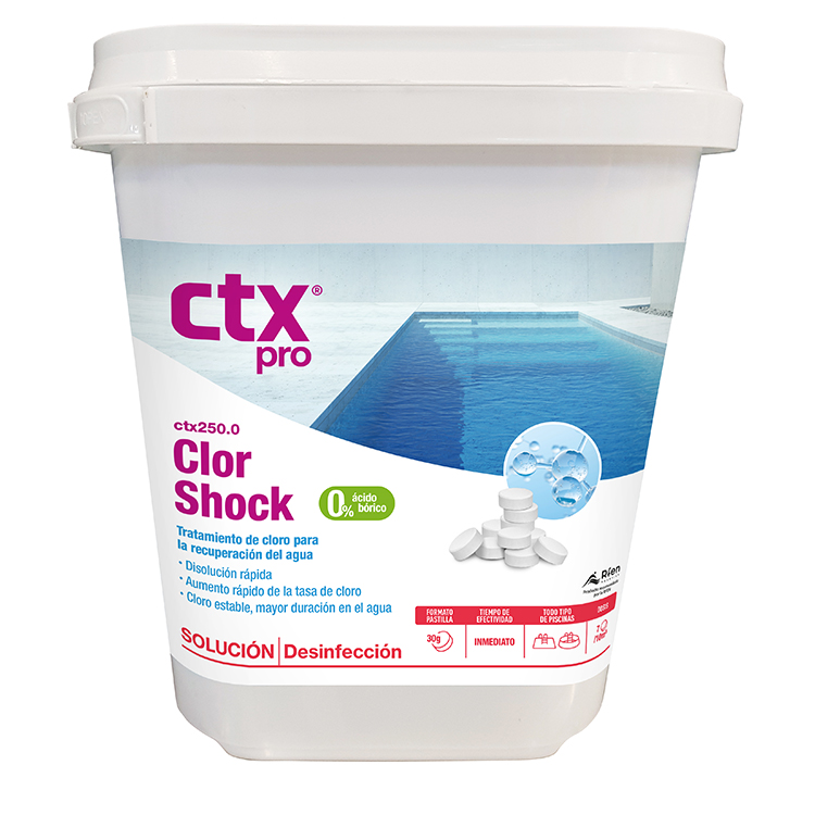 Dicloro en tabletas ClorShock Premium 20g CTX-250 0% Borico