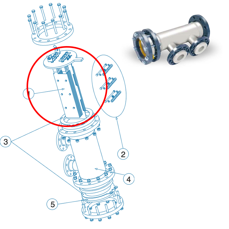 Electrodo célula Idegis Serie Domotic DOM-65/80-100/120-150/180-250/300-500/600IND.EX/PLUS/EXT1/EXT2