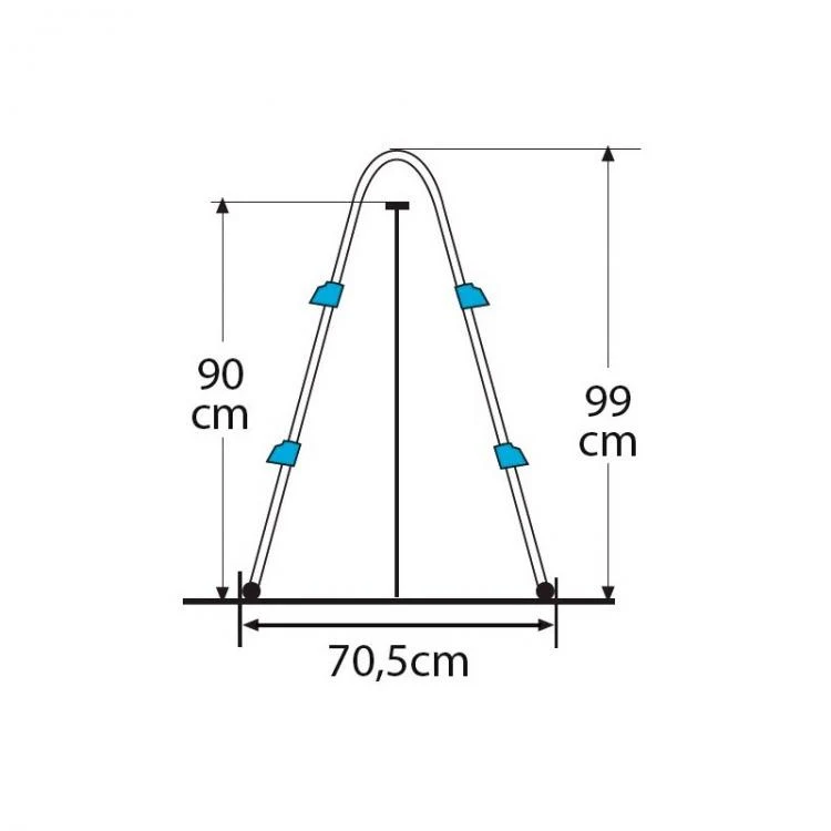 Gre detachable scissor ladder for swimming pools 98 cm