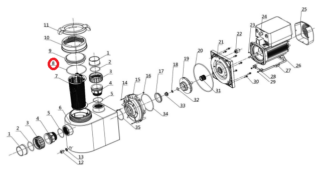 Transparente Deckeldichtung Inverpro-Pumpe
