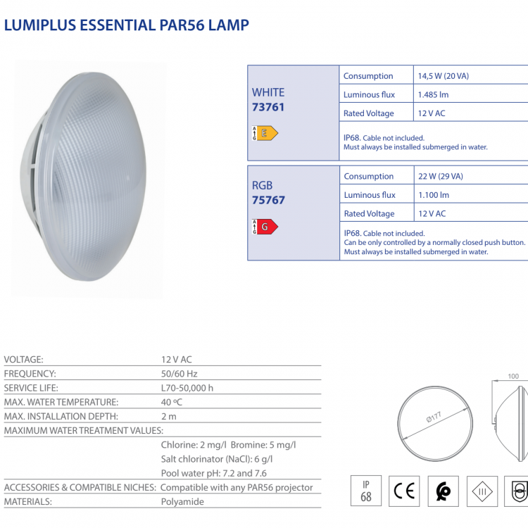 Luminaires Lumiplus Essential PAR56 Astralpool