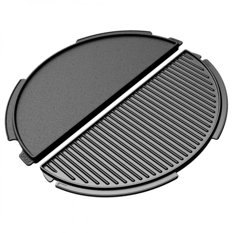 Big Green Egg Grelha reversível em ferro fundido com meia volta