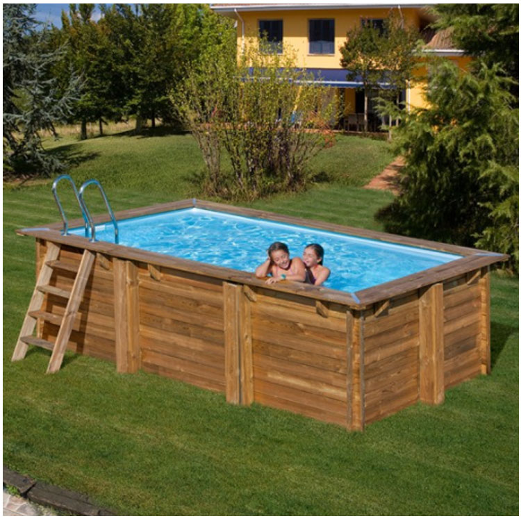 Wooden pool Gre Sunbay Marbella 2 rectangular 420x270x117