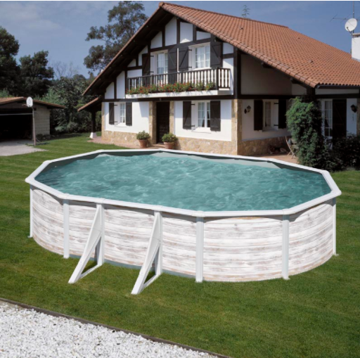 Gre Finlandia ovale rimovibile piscina nordica in acciaio bianco