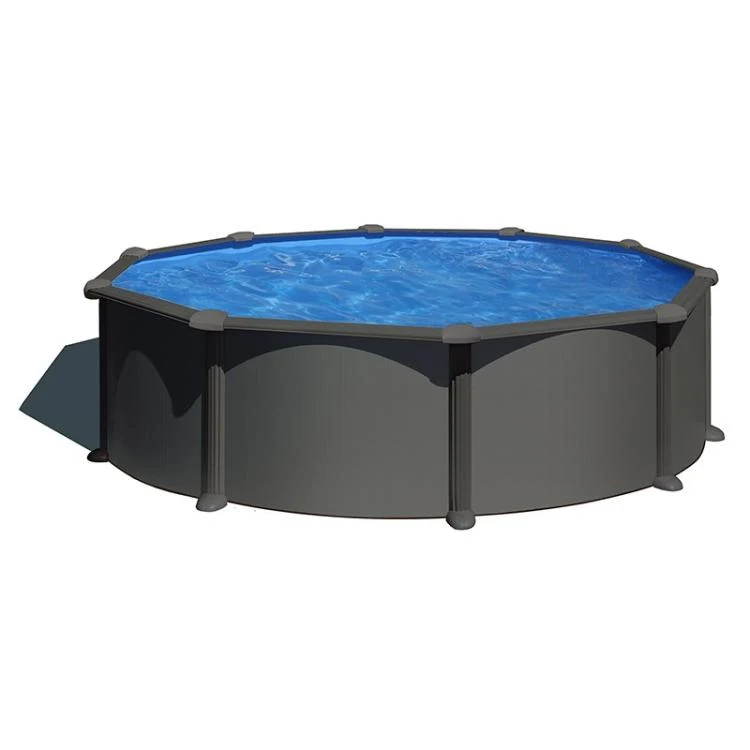 Piscina redonda Gre Anthracite, altura 132 cm