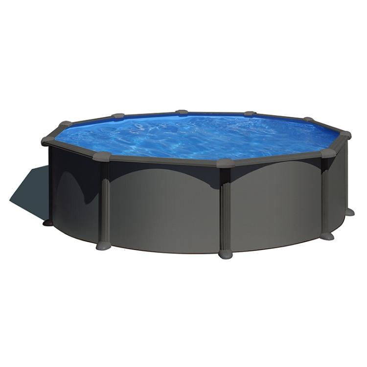 Piscina rotonda Gre color antracite, altezza 132 cm