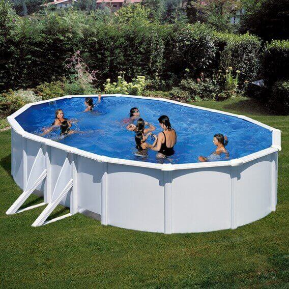 Piscina Gre Bora Bora ovalada acero chapa blanca