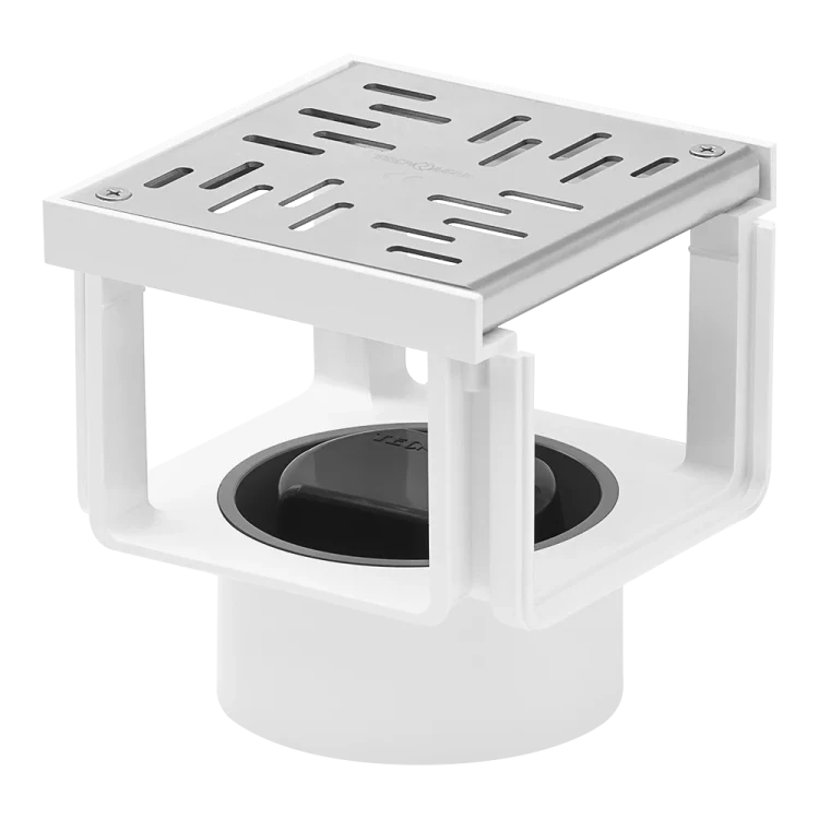 Stainless steel gutter corner joint, 140x140x145 mm/Ø110 mm