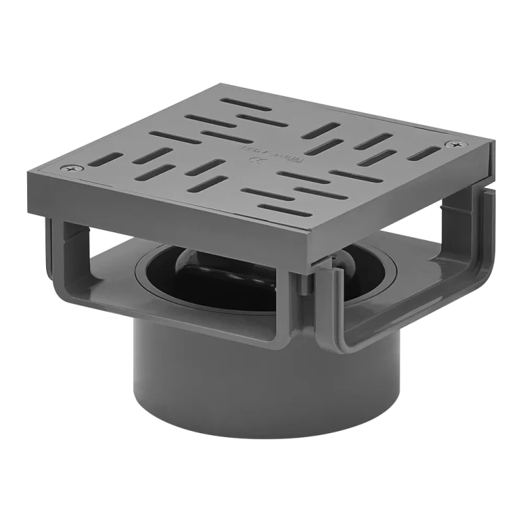 PVC channel and grating corner connection fitting 140x140x105 mm/Ø110 mm