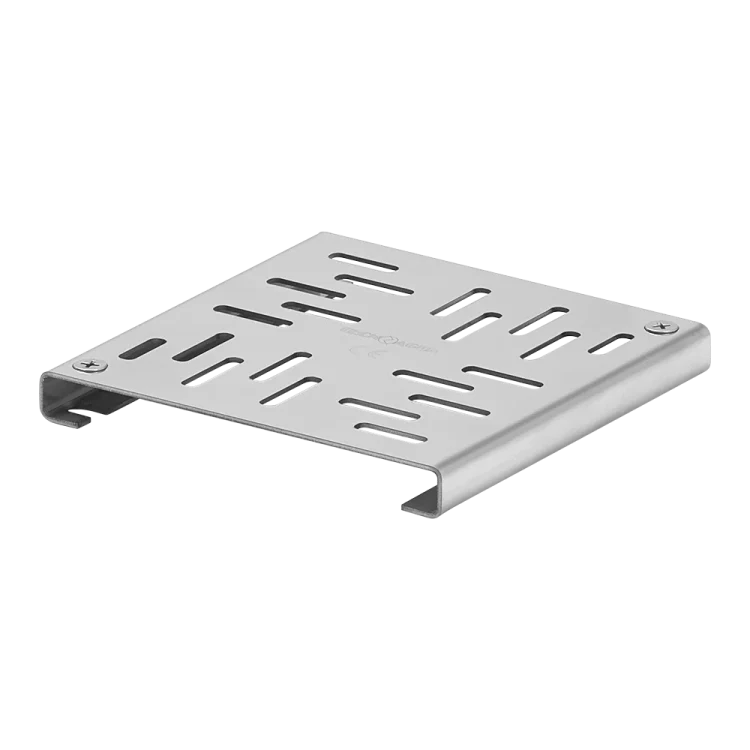 Edelstahl-Winkelanschlussgitter für Entwässerungsrinne, 132 × 132 × 15 mm