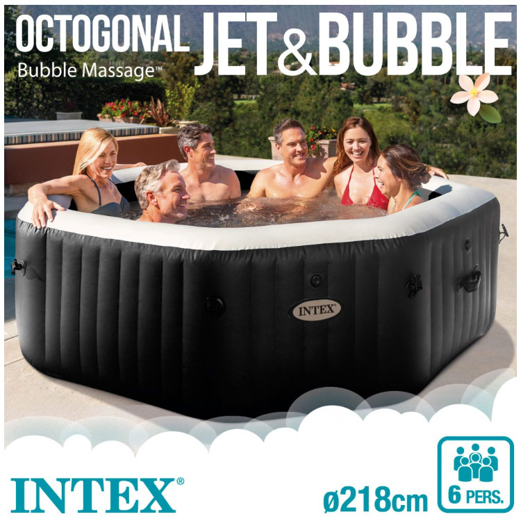 Spa hinchable octogonal INTEX con burbujas y jets Deluxe 1.098litros -  28462EX