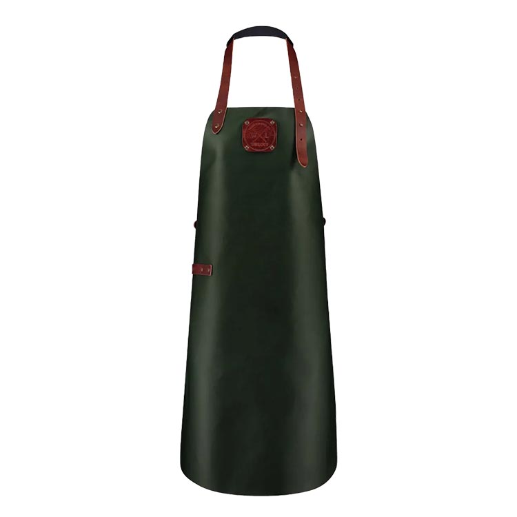 Witloft Delantal de cuero Classic Apron Green/Cognac